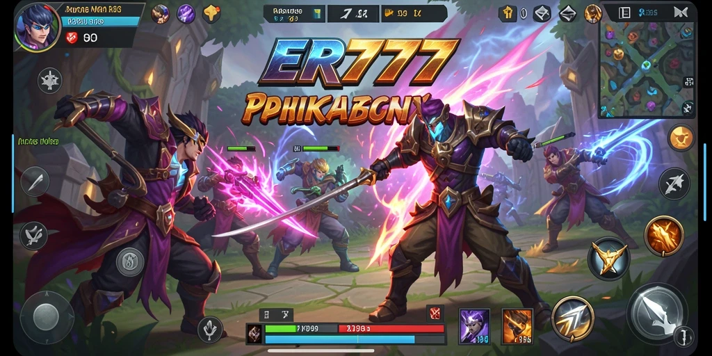 Tampilan gameplay seru di ER777 dengan pertarungan tim yang intens.