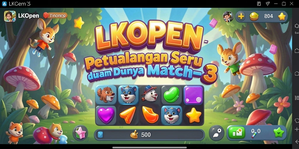 Tampilan gameplay LKOPEN yang menarik dan penuh warna.