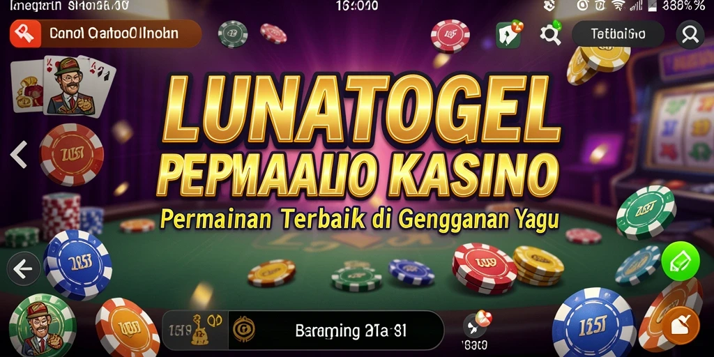 Tampilan utama LUNATOGEL menampilkan aksi seru permainan Kasino.