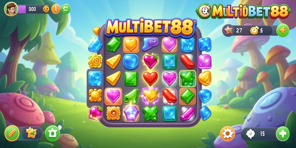 Tangkapan layar gameplay Match-3 yang penuh warna dan seru.