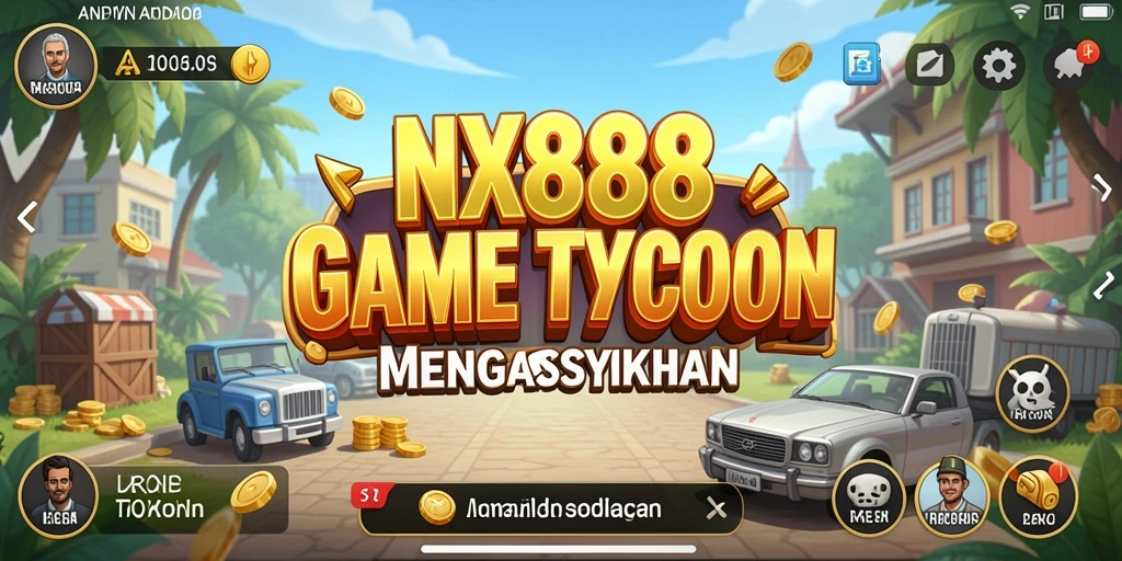 Screenshot gameplay NX888 menampilkan manajemen bisnis Tycoon yang interaktif.