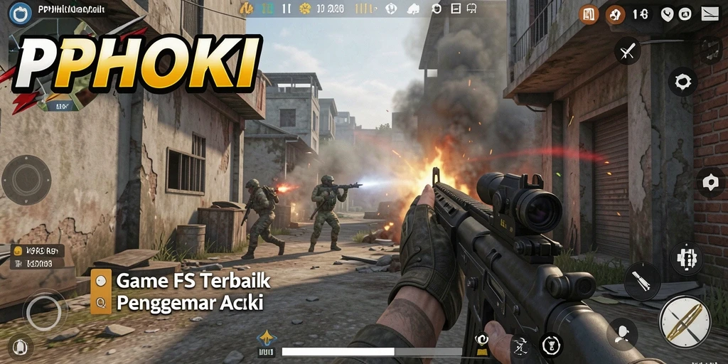 Screenshot PPHOKI yang menunjukkan aksi menembak yang mendebarkan.