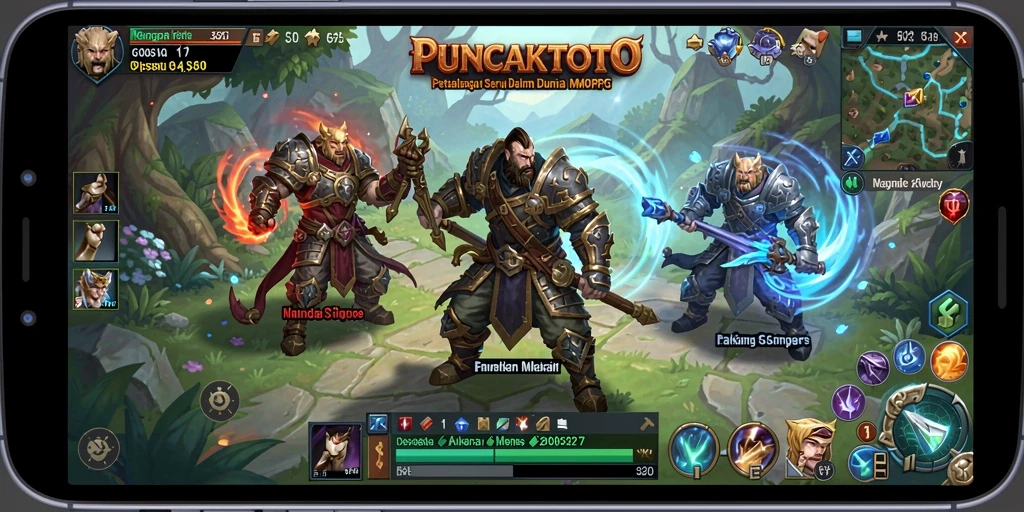 Tampilan gameplay seru PUNCAKTOTO dalam petualangan MMORPG.