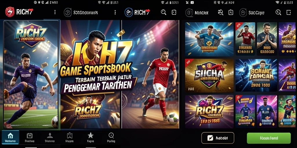 Tampilan menarik dari RICH7 saat pengguna bertaruh pada olahraga.