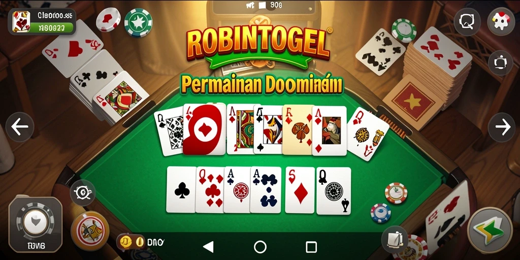 Screenshot utama ROBINTOGEL menampilkan gameplay Domino yang seru.
