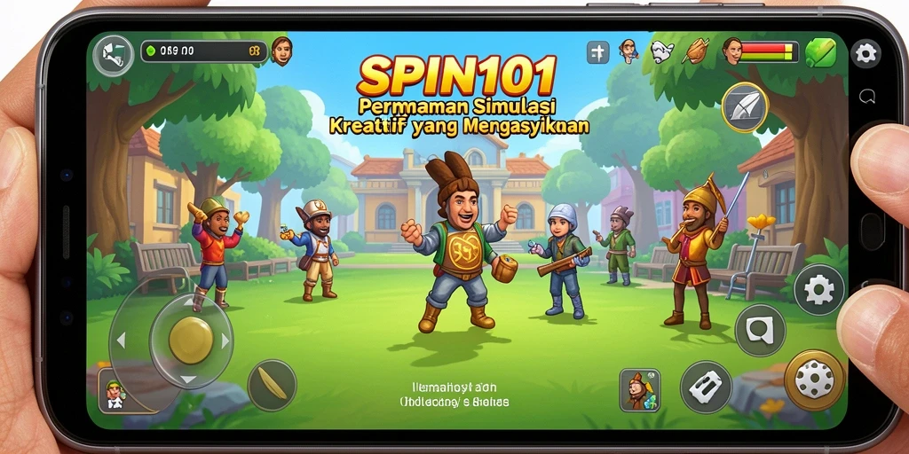 Tampilan gameplay simulasi SPIN101 yang menawan dan interaktif.