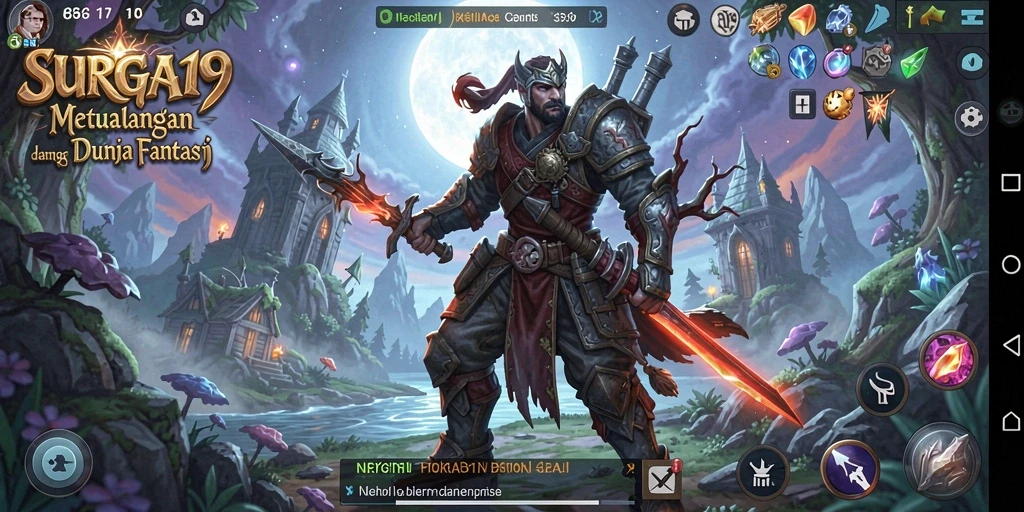 Screenshot gameplay SURGA19 menunjukkan pemandangan indah dan tantangan seru.