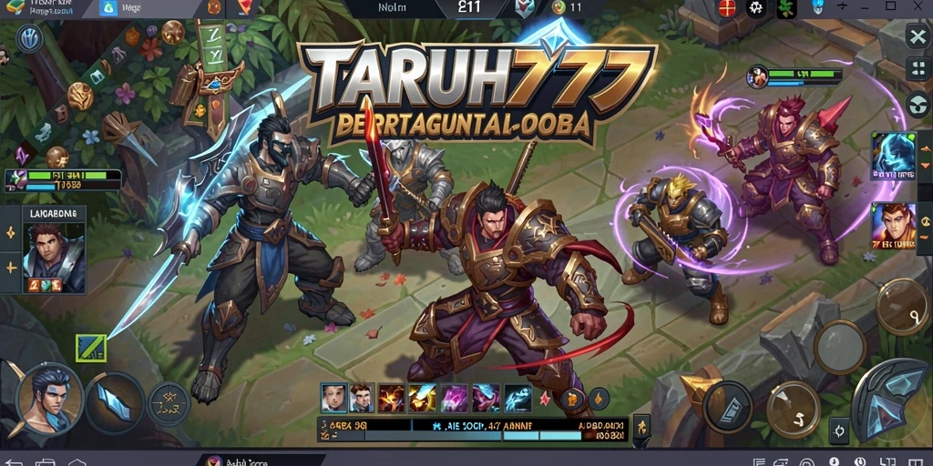 Tampilan epic pertarungan dalam game MOBA TARUH777.