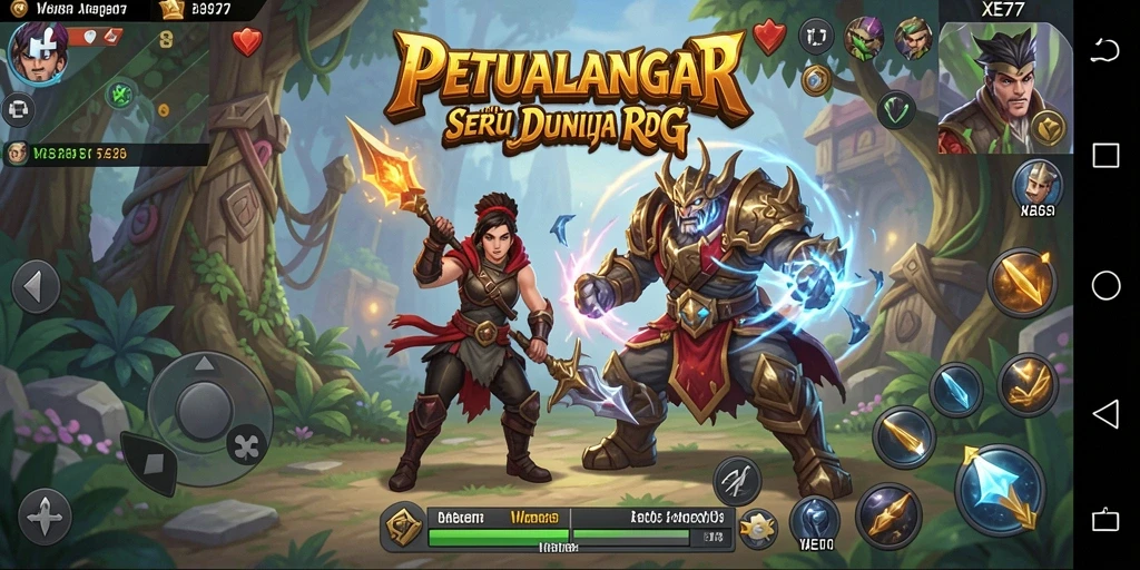 Tampilan gameplay RPG yang menakjubkan di XE77.